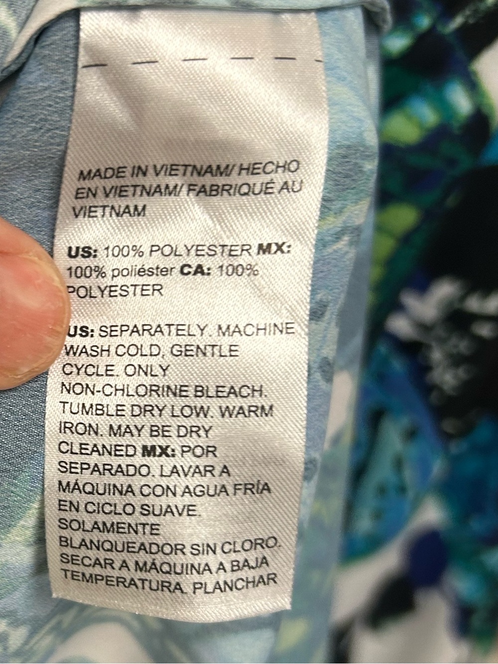 Chico’s Printed Tunic - Rainforest Butterfly Print Top -Seafaring Blue - Picture 7 of 7